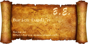 Burics Eugén névjegykártya